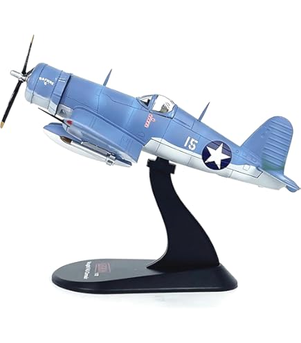 YU　航空機モデル ダークブルー 軍用機 Amazon.co.jp: 1:72 合金 WWII USMC F4U コルセア戦闘機 VMF-214