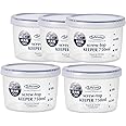 Iwasaki Industrial LSX310 Antibacterial Round Storage Container, Screw Top Keeper, Shallow Type, Clear, 25.5 gal (750 L), Set of 5