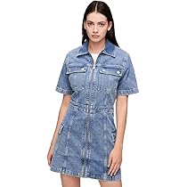 denim ワンピース ZIP-UP DENIM SHIRT DRESS ジップアップデニムシャツワンピース