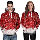 Holdego男の子 3Dプリントセーター ラブズ クリスマスプリント 創意設計 ストリート フード付 大きいサイズ 男女兼用 春/秋/冬 ロングスリーブ スウェットシャツ クリスマス レジャポケット