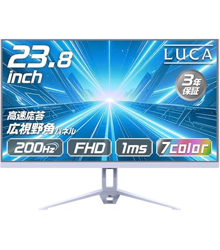 Amazon.co.jp: cocopar モニター 白 ゲーミングモニター 200Hz/180Hz