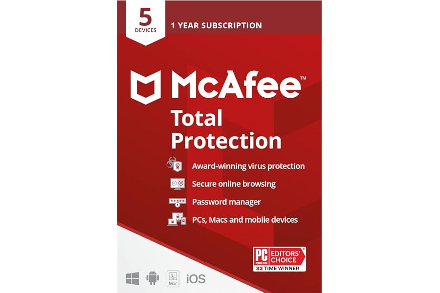 McAfee Total Protection 5 Device [Activation Card by Mail]