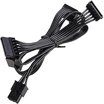 PC電源ケーブルセット 黒 PC電源ユニット延長スリーブケーブルセット スリーブガイド付き