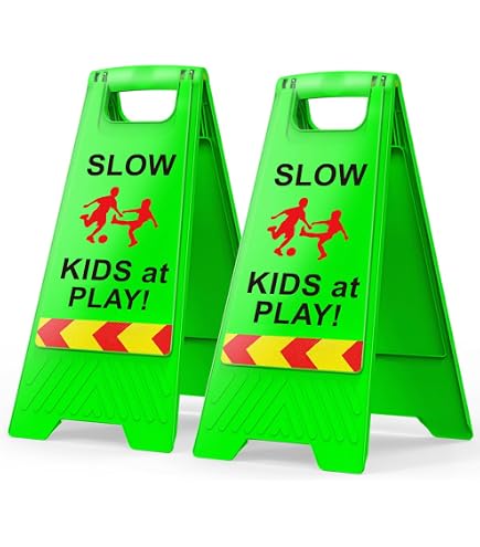 GoSports SlowDownMan Verkehrsschild – Orange, Reflektierend, Wassergefüllt, 80x50 Cm