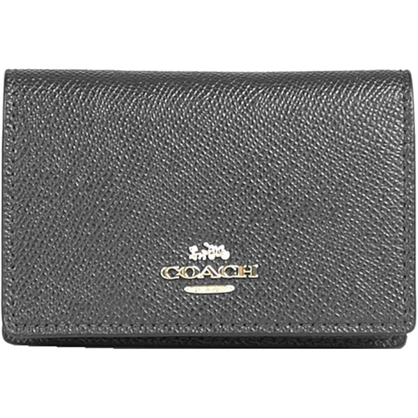お値下げ❁COACH ブラックレザー 名刺入れ 【美白】 新品 COACH コーチ カードケース 名刺入れ 財布 折りたたみ財布