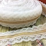 Outflower 麻布 根巻き 黄麻布 ジュート植木鉢の装飾 手芸用工芸 園芸装飾 誕生日装飾 結婚式装飾 雑貨 天然素材 ギフト包装 クリスマス レースがあり 2メートルの販売