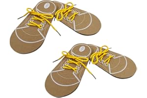 HAWILLOSCH 2個セット 靴紐のおもちゃ 子供の靴紐練習 子供の靴紐の結び方を学ぶ 早期学習おもちゃ 就学前の幹のおもちゃ 靴紐 導キット 靴ひもを結ぶことを学ぶ 靴紐を結ぶおもちゃ 段ボール