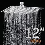 Ufaucet Best 12インチクロームFinishedステンレススチール洗面所バスルームスクエアトップSprayer降雨シャワーヘッド