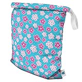 Planet Wise Roll Down Wet Diaper Bag, Aqua Petals, Large by Planet Wise