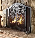 Small Tree of Life Fire Screen withドア ブラック 66A24BK