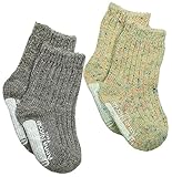 アンナニコラ 2足組 ローゲージリブ編み厚地ソックス 12cm - 15cm グレー 6047 日本製