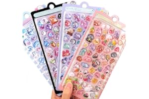 ぷくぷくシール 立体 ごほうびシール キラキラ デコシール 可愛い 飾り用 DIY 手帳用 (4枚セット)