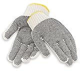 Galeton 1155 Reversible Dotted String Knit Gloves, Cotton Blend, Ladies, Large, White (Pack of 12) [