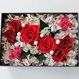 【フラワーギフト 】fleurcocoオリジナル　　枯れないお花の宝石箱 プリザーブドフラワーの サプライズフラワーボックス♪　レッド　【 還暦祝い　誕生日　 結婚祝い 彼女】