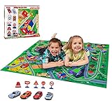 Wishtime プレイマット お町マップ 150×120cm 子供部屋マット キッズ ミニカー&道路標識付き ロードマップ 地図マップ