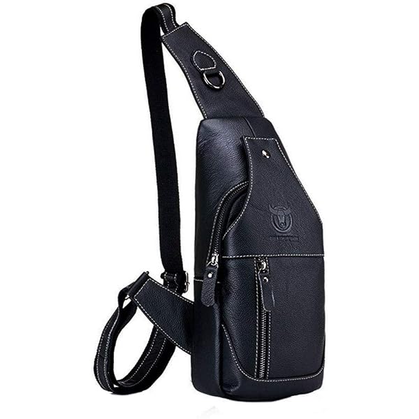 Genuine Leather Sling Bag - Embossed Crocodile Pattern Crossbody Chest Purse & Backpack - View #7