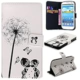 UNEXTATI Galaxy S3 用 ケース PU レザー 手帳型ケース カバー 液晶保護 カード収納 スタンド機能 Samsung Galaxy S3 対応 (ホワイト #1)