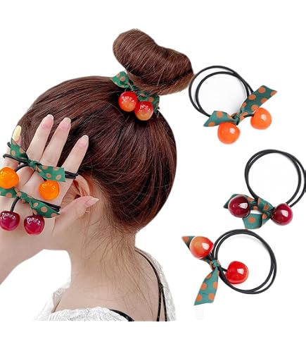 ベビーヘアクリップ 髪飾り さくらんぼ ヘアゴム 3本セット ヘアゴム