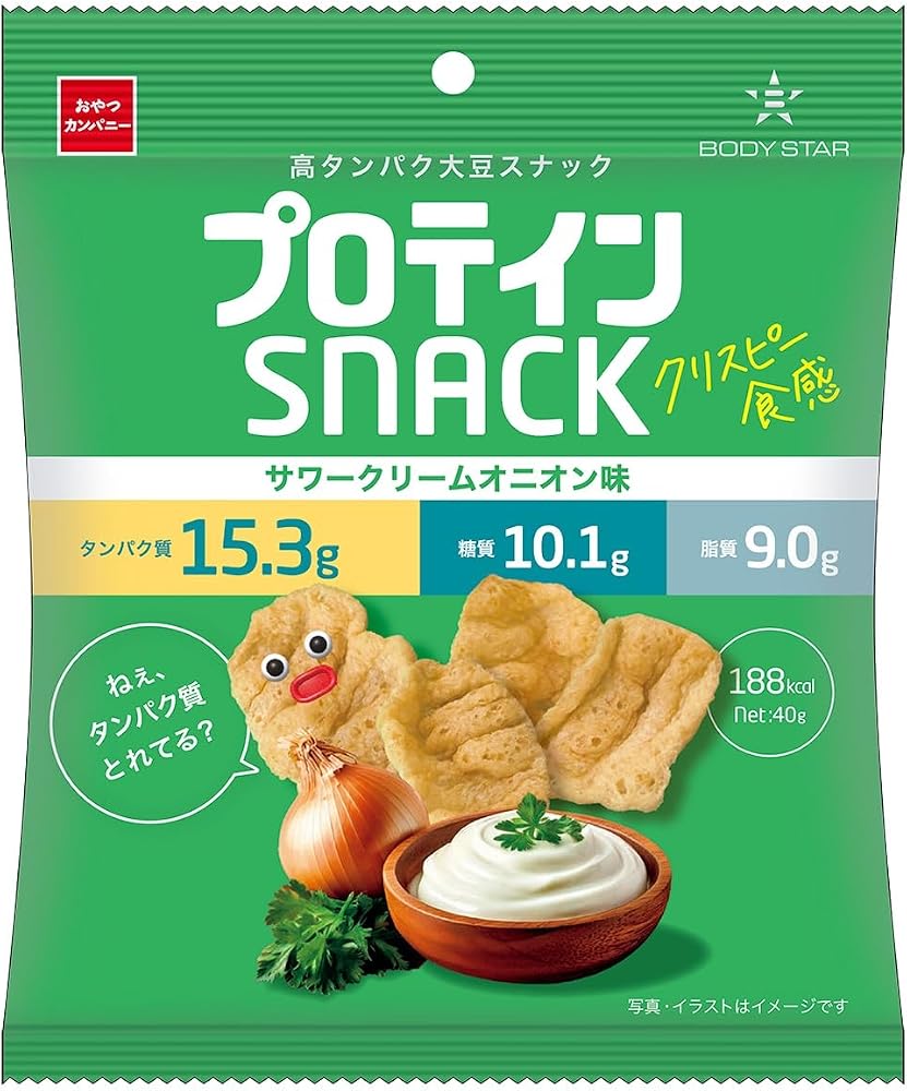 おやつカンパニー (公式)BODYSTAR プロテインスナック サワークリームオニオン味 40g×12袋