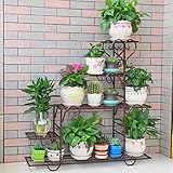 フラワースタンド鍛鉄花のスタンド立て多層マルチポットラックコンチネンタルリビングルームバルコニーシェルフ (色 : C)