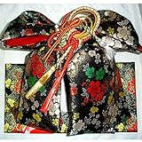 七五三 総柄結び帯 3サイズ6色/S(3歳用) 黒