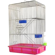 Amazon Aeon Hum 鳥かご 鳥ケージ リスケージ バードゲージ 大型 豪華ケージ 銀色メッキ 大きい インコ オウムケージ オカメ セキセイ ボタン 附属品付き ピンク セット1 Aeon Hum 鳥かご ケージ 通販