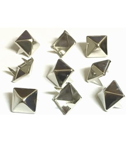 Amazon | コニカル スタッズ 鋲 12mm シルバー 100個 パンクロック
