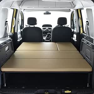 Amazon カングー M Flat ベッドキット レザー Type レザー クッション材25mm カングーベッドキット ルノーカングー 車中泊 カングー ベッドマット 日本製 ベージュレザー 2 オレンジレッドステッチ 内装パーツ 車 バイク