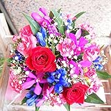 高岡大仏前花金 敬老の日ベストセラー１位獲得商品！バラとリンドウの大人色アレンジメント　（バラリンドウ）　　敬老の日・誕生日・ギフト・結婚記念日・お祝い・お見舞い・プレゼント・母の日・父の日！！　ボリ