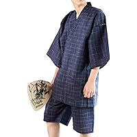 [KIMONOMACHI] [ 京都きもの町 オリジナル メンズ 甚平 S/M/L/LL/3L/4L 綿麻甚平 父の日 ギフト プレゼント 部屋着 ルームウェア 大きいサイズ