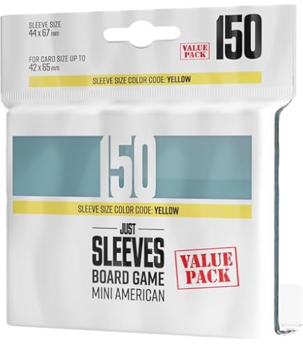 Game Genic Mini American Sized Matte Board Game Sleeves, 44 mm x 67 mm, 50 Sleeves Per Pack, Multicolour Toys & Games