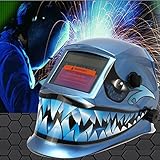 Anyutai 溶接ヘルメット、ブルーシャークソーラーパワーオートダークニング溶接ヘルメット溶接溶接機研削マスク