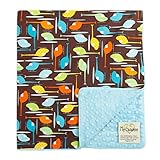 Minkyドットブルーベビー毛布/ワットマイBlankeeヘリコプターオーガニックコットンブラウン、30 "X 35"