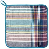 西川産業 ムースパフ ガーゼ×パイルパイル糸 パフィールコットン ミニテリー大 ブルー LQP8002021-B