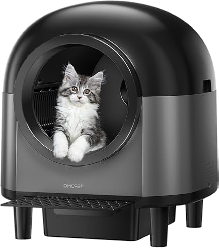 Amazon | 全自動猫トイレ 10つのセンサー搭載,猫用階段付き猫トイレ