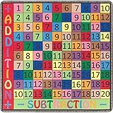 Flagship Carpets FE103-14A Addition and Subtraction Rug Incorporates Movement and Fun Into Math Expl