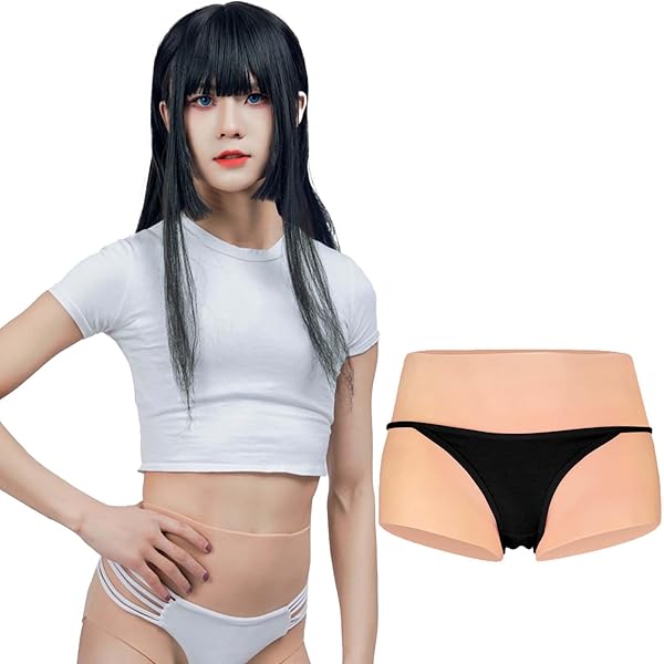 Amazon.co.jp: シリコンパンツ美尻オープンパンツ 女装パンツ