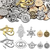 ホルスの目 チャーム ペンダント 50個 チベット マジック メタル チャーム ミックス クラフト チャーム DIY ネックレス ブレスレット ジュエリー 製作 用品