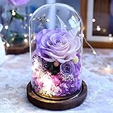 プリザーブドフラワー プレゼント LEDライト付き 母の日 ガラスドーム ケース入り 薔薇 ドライフラワー プリザードフラワー バラ 永遠の花 枯れない花 フラワーギフト ギフトボックス 手提げ袋 メッセージカード ギフト 結婚記念日 誕生日プレゼン