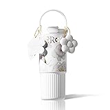 Sidagar 750ml 水筒 保温保冷タンブラー ステンレス製 再利用可能 漏れない ウォーターボトル ストラップ付き 旅行用 ポータブルコーヒーカップ Floral White