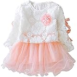 Amazon Co Jp ヘアバンド付き 60 70 80 ベビードレス 長袖 ワンピース 服 ファッション小物