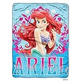 ディズニープリンセスマーメイドアリエル" Coral Reef " Micro Raschel Throw – 46 " x60 "