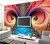 3 D 室ベッドルームのテレビの背景抽象的なエンボス加工の壁紙 B 282 座って