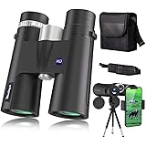 melays 12x42 Binoculars with Phone Adapter, Tripod, Strap and Tripod Adapter, BAK4 Prism HD Binoculars with Clear Low Light V