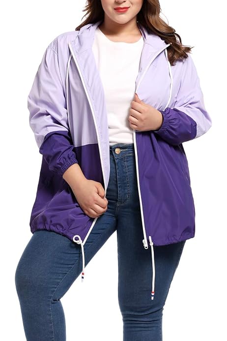 In'voland Women's Plus Size Rain Jacket 