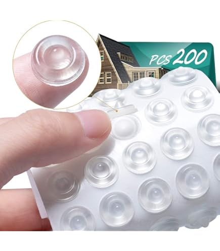 Uxcell 100Pcs Clear Silicone Cabinet Door Bumpers - 6mm Self-Adhesive Furniture Pads For Noise Reduction