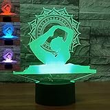 3dヨガダンスナイトライトテーブルデスクOptical Illusionランプ7色変更ライトLEDテーブルランプXmasホームLove Brithday子供キッズ装飾おもちゃギフト