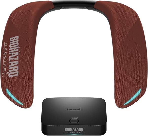 パナソニック ネックスピーカーシステム ブラック SC-GNW10S-BH Panasonic Store Plusモデル バイオハザードレクイエムエディション ノイズキャンセリング ゲーム ワイヤレス スピーカー ゲーミングスピーカー ボイスチャット - 1
