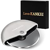Love-KANKEI ピザカッター 家庭 事務 キャンプ 回転式 耐久性 コンパクト収納 ステンレス製