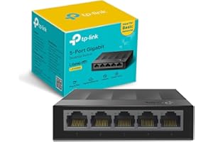 TP-Link Litewave 5-Port Desktop Gigabit Ethernet Switch, 5 x 10/100/1000Mbps RJ45 Port, Auto-MDI/MDIX, IEEE 802.3X, Plastic Case, Plug & Play, No Configuration Needed (LS1005G)